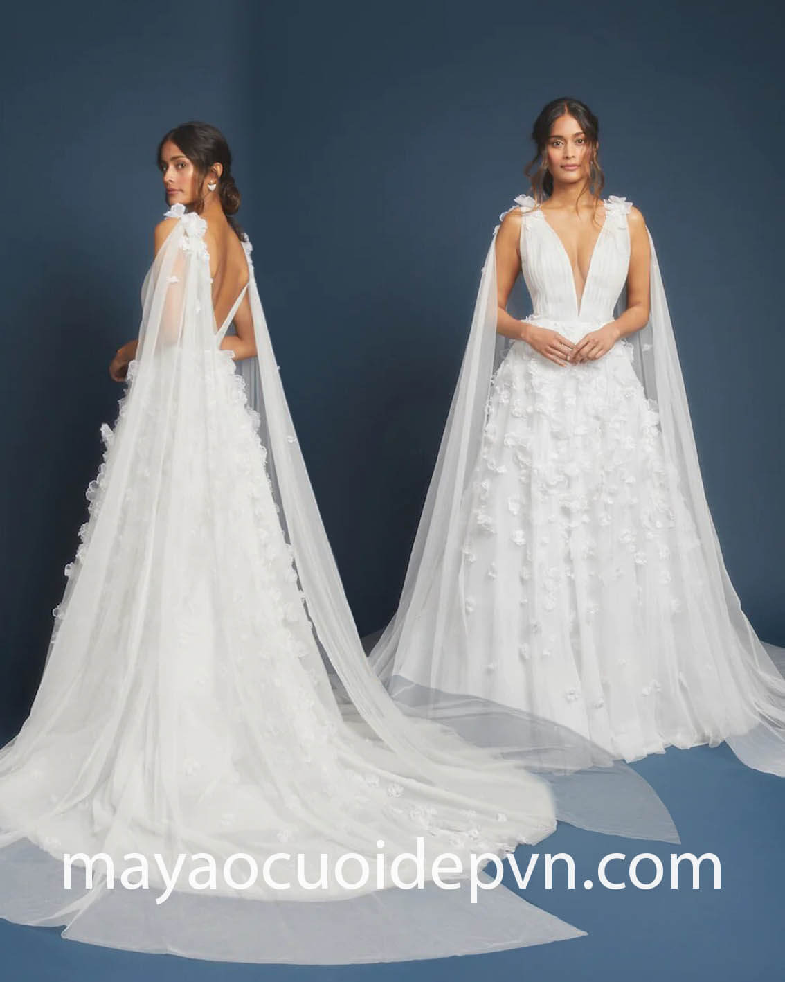 cape winter wedding dress design
