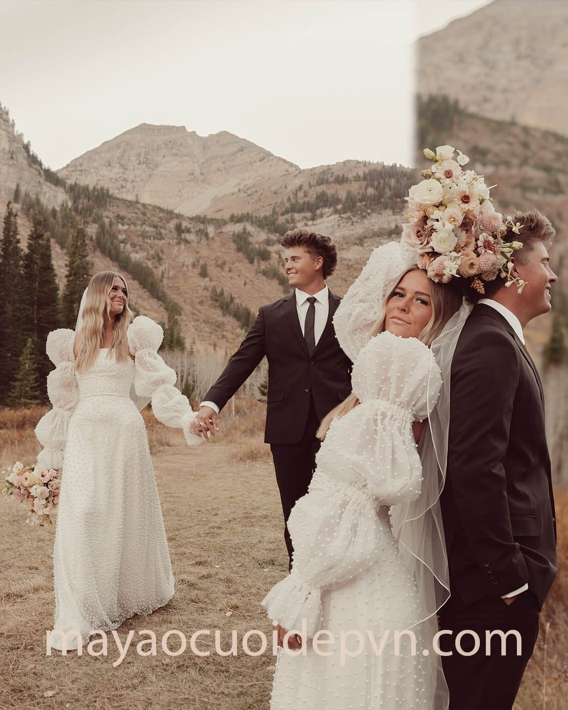 virago sleeve winter wedding dress