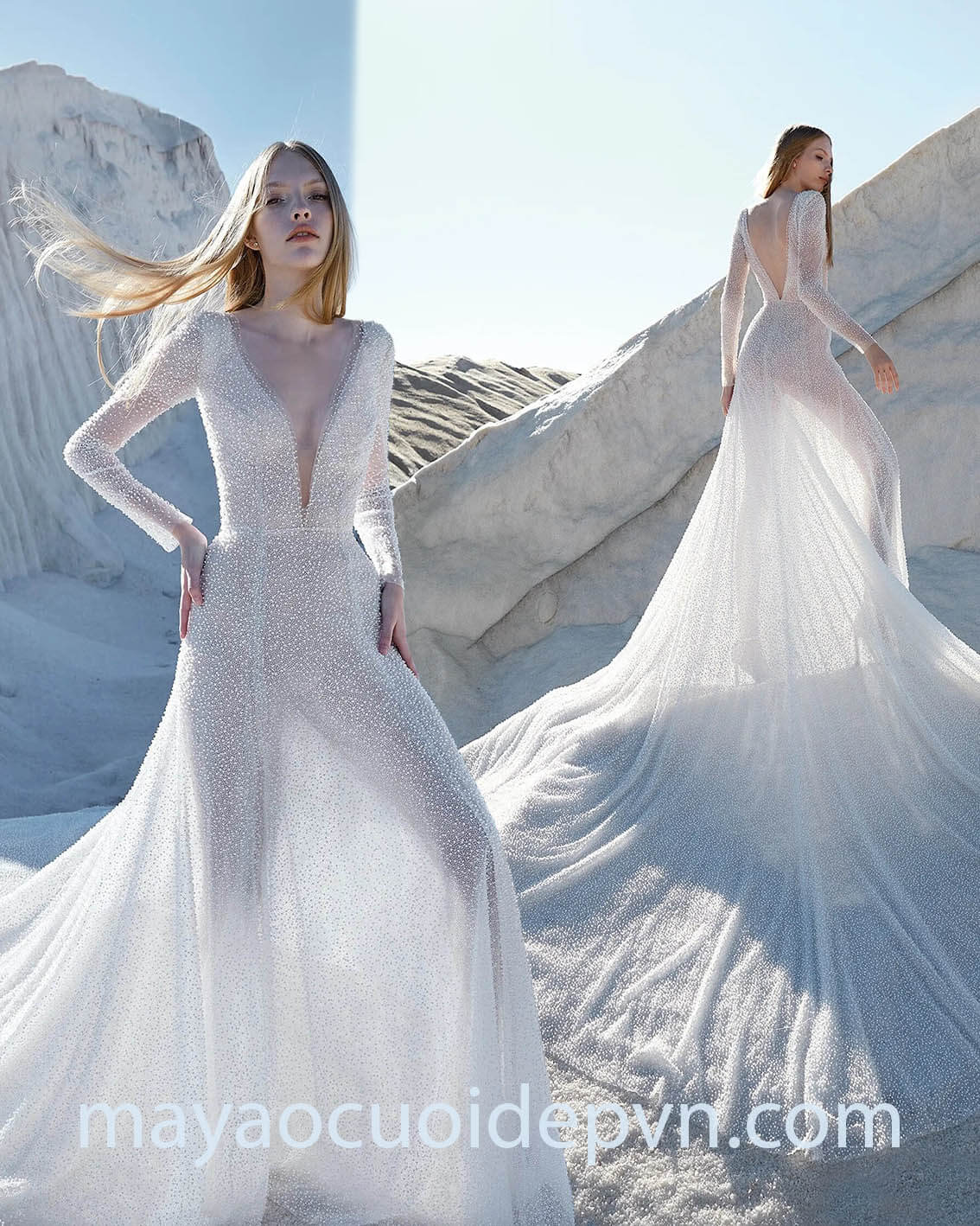 sparkly embellished winter wedding dress