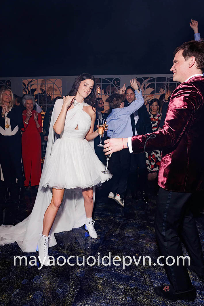 cape mini wedding dress